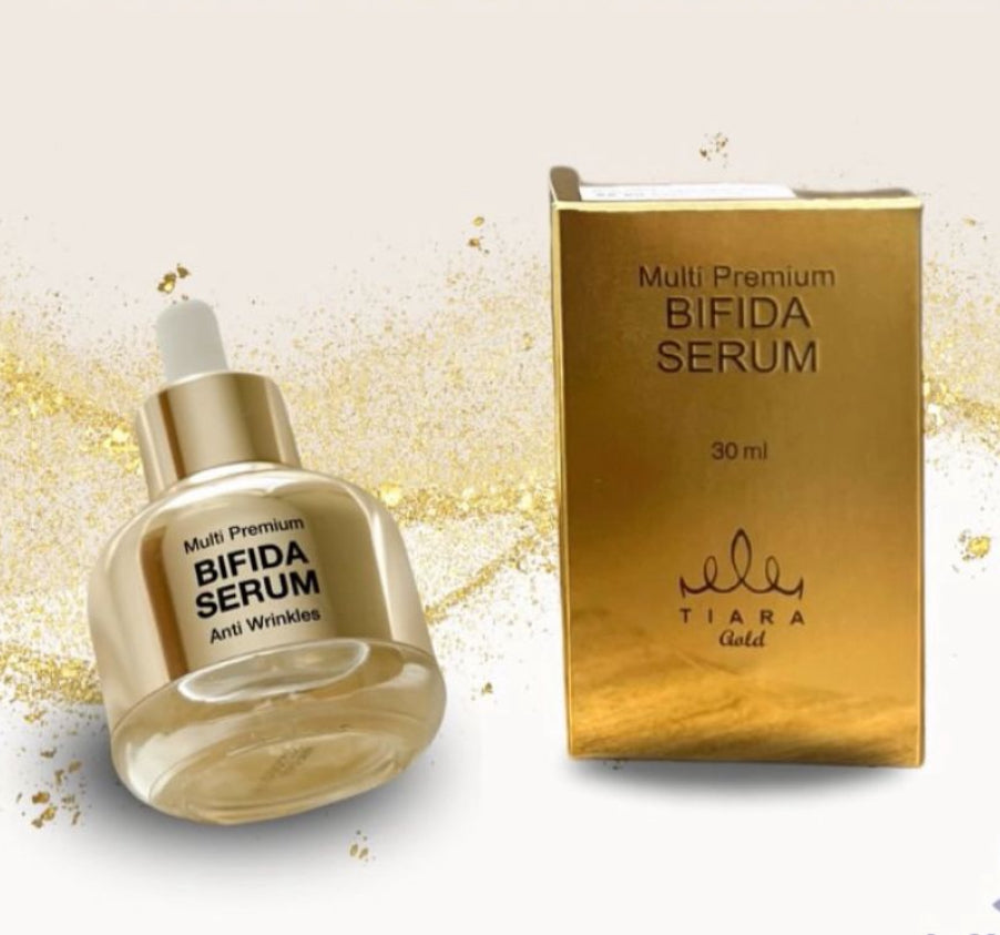 SÉRUM PÉPTIDOS Y BÍFIDA TIARA GOLD CUIDADO ANTIARRUGAS Y FLACIDEZ PREMIUM.